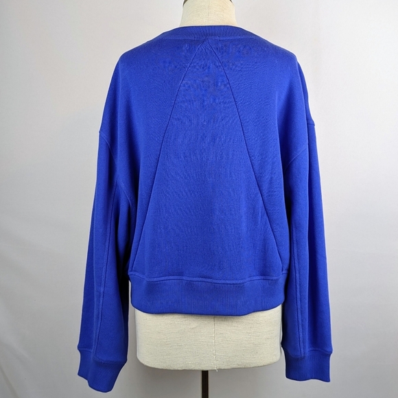 rag & bone Vintage Terry Sweatshirt Crew Neck Cropped Relaxed Fit Blue L NWT - Picture 6 of 14
